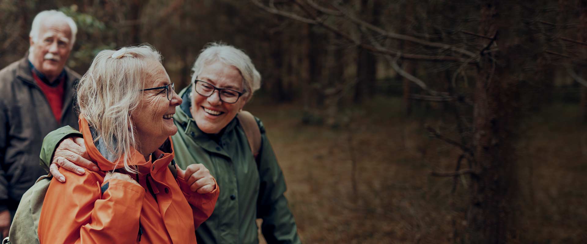 Older people hiking